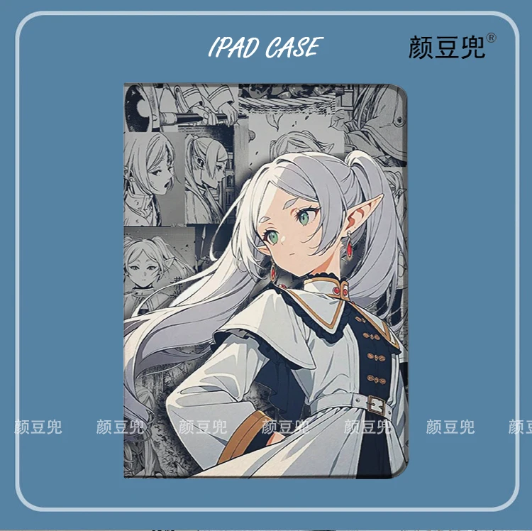 Frieren at the Funera Anime For Samsung Galaxy Tab S10 FE plus  S9 FE PLUS Case S7 S8 Plus Tri-fold stand Cover Galaxy tab s6