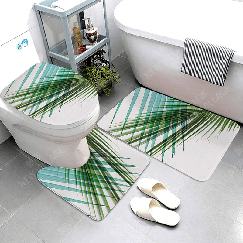 Anti-slip Bath Mat Bathroom Rug Shower Mat Decorative Absorbent Foot Mat Entrance Bathtub toilet rug simple Nordic Modern plant