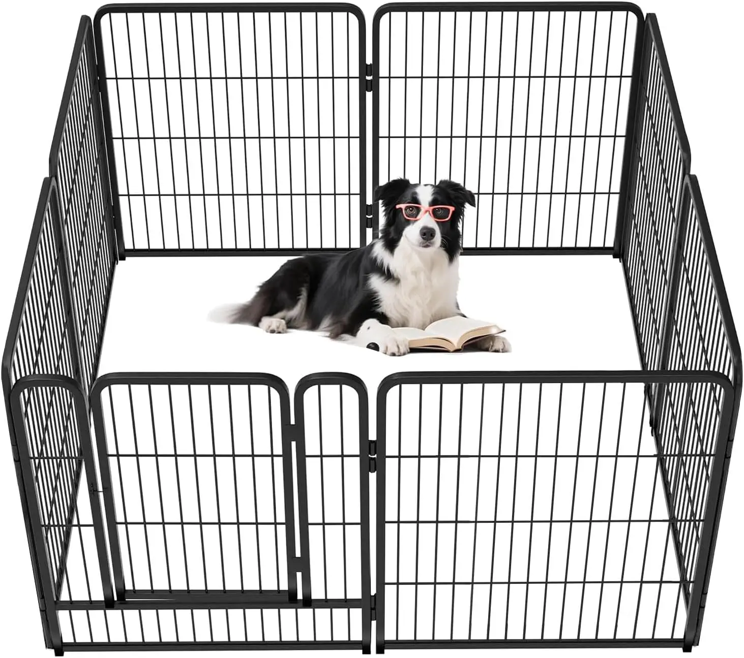 

8 Panels Dog Playpen Indoor Outdoor Metal Pet Fence Portable Foldable Dog Pen for Small Medium Dogs Yard RV Camping