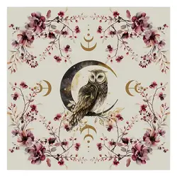 75*75cm Tarot Tablecloth Moon Phase Flower AnimalAltar Cloth Pagan Clock Astrology Pendulum Divinations Oracle Card Mat Home