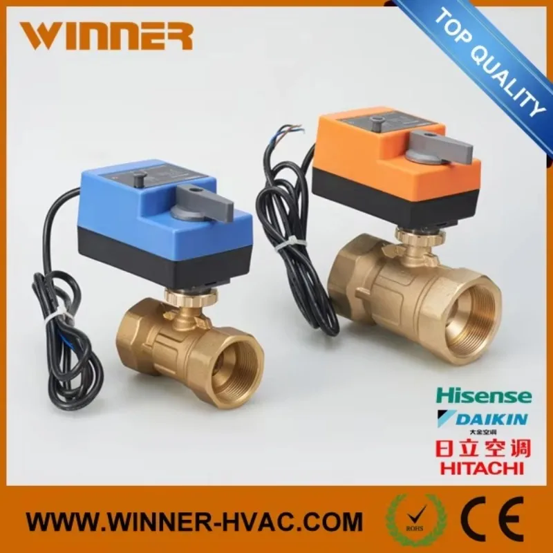 24V DC/AC Actuator Motor Operated Brass Valves 0-10V Electric Actuated Motorized Small Modulating Control Ball Valve