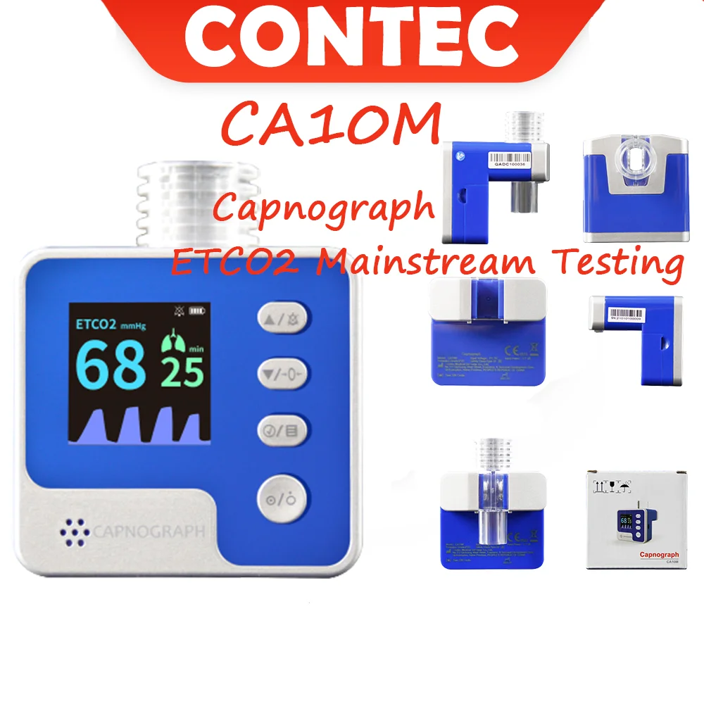 CONTEC CA10M Capnograph End-tidal CO2 Respiration Rate ETCO2 Mainstream Testing Etco2 Monitor