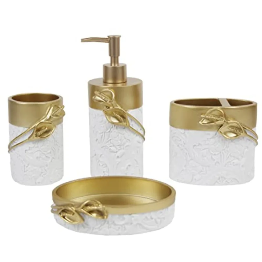 

Bathroom Accessories Seten Design Toothbrush Holder Farmhouse Bathroom Decor 4 Pcs Resin Gift Set Apartment Necessities Contain
