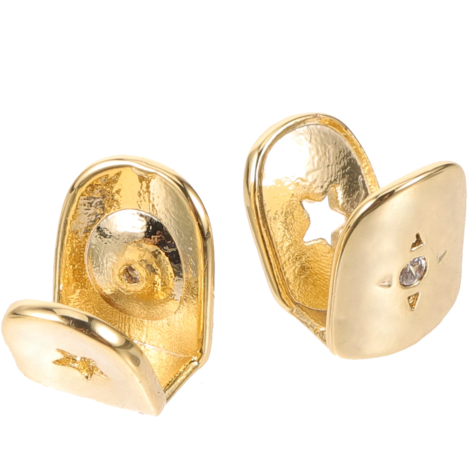 Grelha de dentes decorativa, 2 peças, material de cobre, uso seguro, brilhante, joias de dentes únicos para hip-hop, suprimentos, adereços de cosplay de rapper