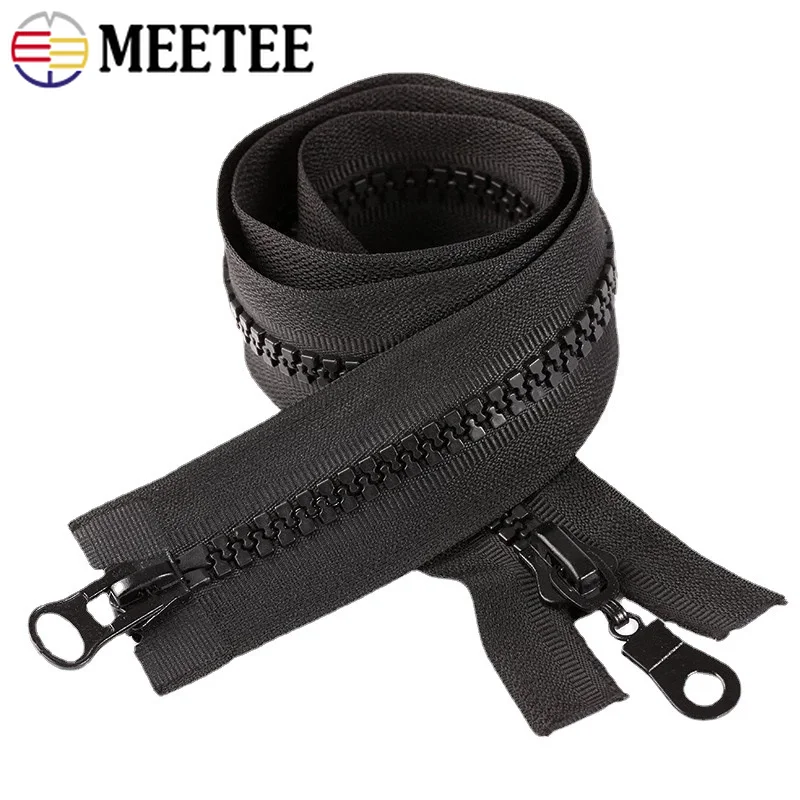 

3Pcs 8# Resin Zippers Luggage Garment Tent Closure Replace Zipper Repair Kit 70-200cm Double Slider Zip DIY Sewing Accessories