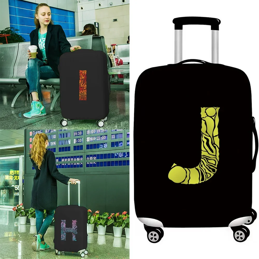 

Thick Elastic Luggage Protective Cover Suit for 18-28 Inch Bag Engrave Image Print Travel Suitcase Covers Trolley Cover