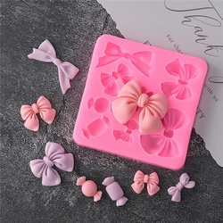 Newest 1pcs Cute Knot Bow Molds Soft Silicone Fondant Resin Art Mould Cake Decoration Pastry Kitchen Baking Accessories Tools