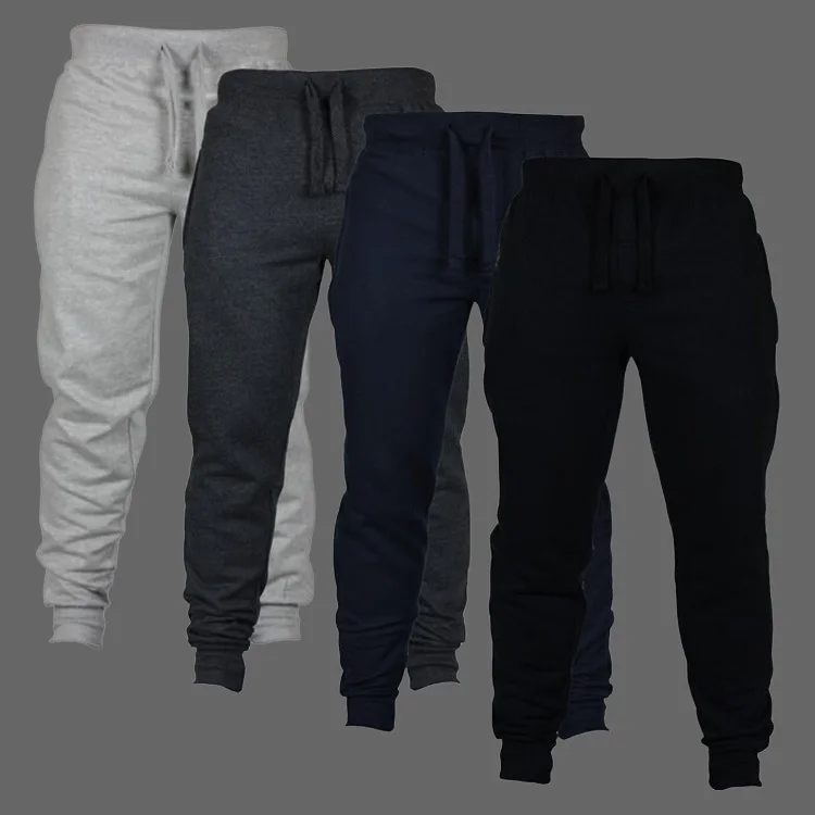 

European and American Spring and Autumn Pure Color Casual Elastic Waistband Sports Pants with Small Legs