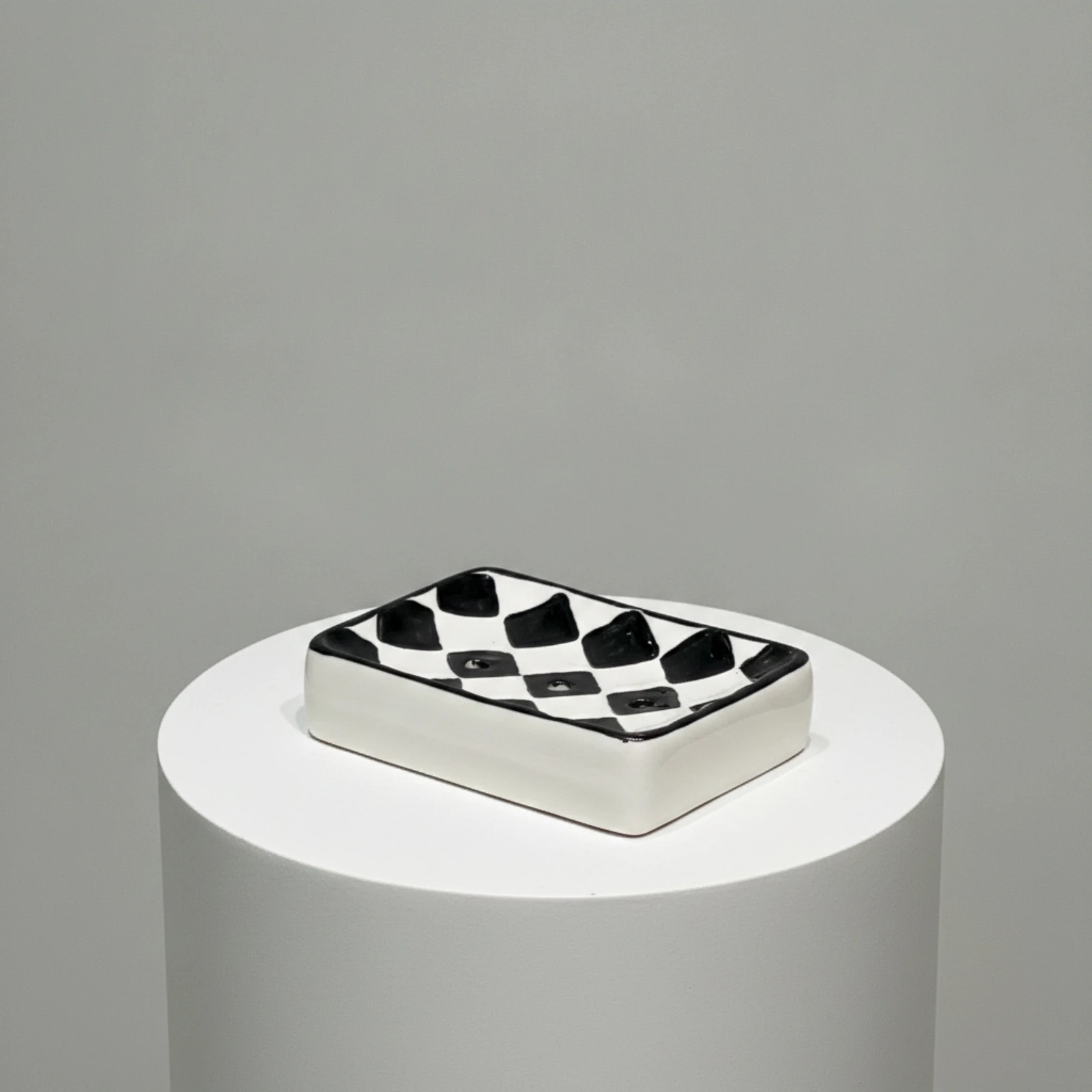 Ceramic Soap Dish Rectangular Soap Dish Elegant Compact for Bathroom Sink, Vanity Counter