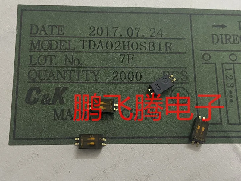 Interruptor original do código do seletor americano, remendo 2-bit, interruptor da codificação, espaçamento 1.27mm, 6P, TDA02H0SB1R, 1Pc