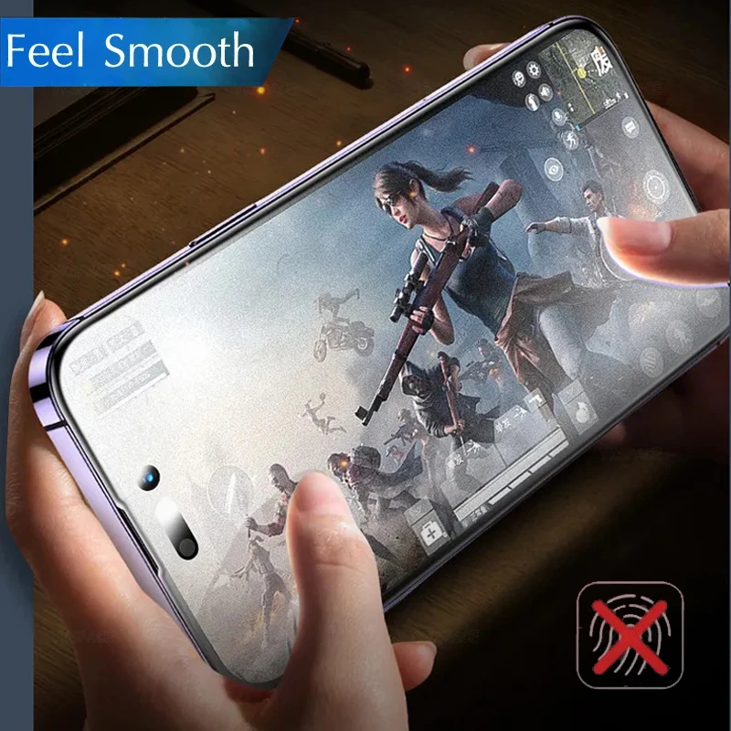 1-3 Piezas Anti-Huellas Digitales Protector de Pantalla Mate Esmerilado para iPhone X XS 11 12 13 Mini 14 15 16 17 Air Pro Max Plus Templado 5
