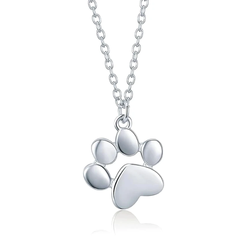 

Stainless Steel Dog Paw Pendant Necklace Pet Footprint Necklaces For Women Dog Mom Jewelry