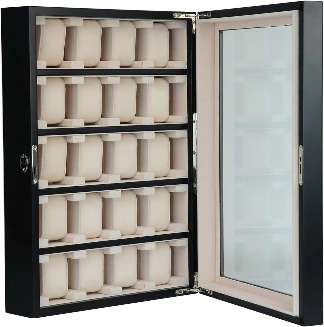 Black Ebony Wall Storage Stand Case Display Hanging Organizer Oversized Twenty Watch
