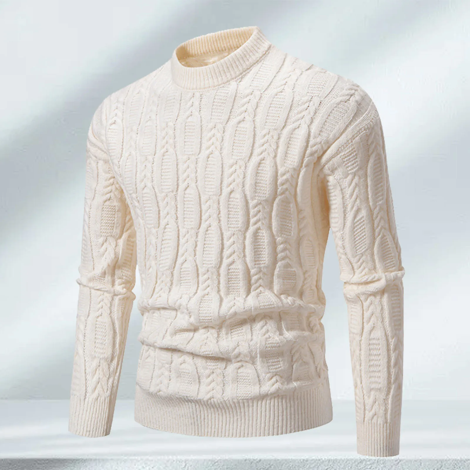 Men's Warm Soft Stand Up Collar Pullover Sweater