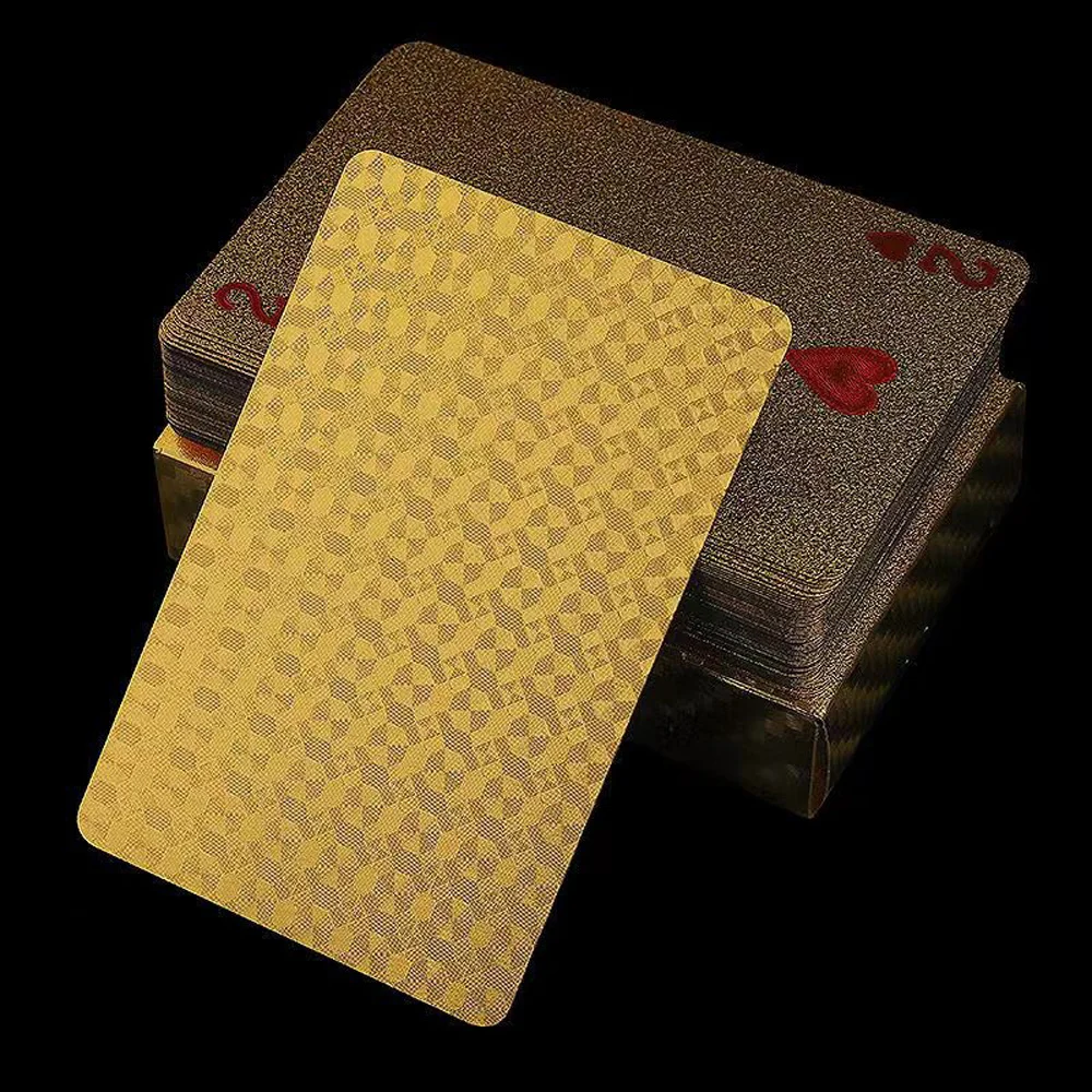 Acrylic Gold Foil Plastic Playing Card PVC Gold Tuhao Gold Waterproof Creative Durable Solitaire