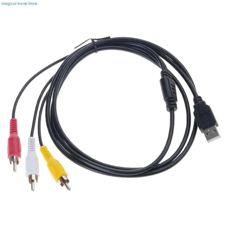 N2UB USB Auditory Video Cable With 3RCA Plugs 150CM For Home Entertainment Systems