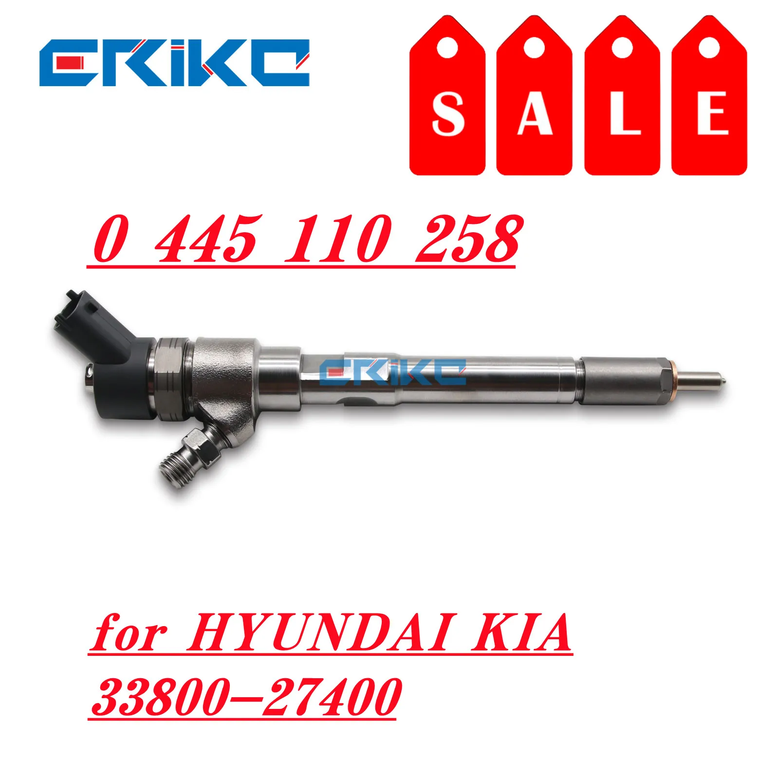 

0445110258 33800-27400 Diesel Fuel Injector 0 445 110 258 Sprayer Nozzle 3380027400 0986435156 for Bosch HYUNDAI KIA 33800 27400