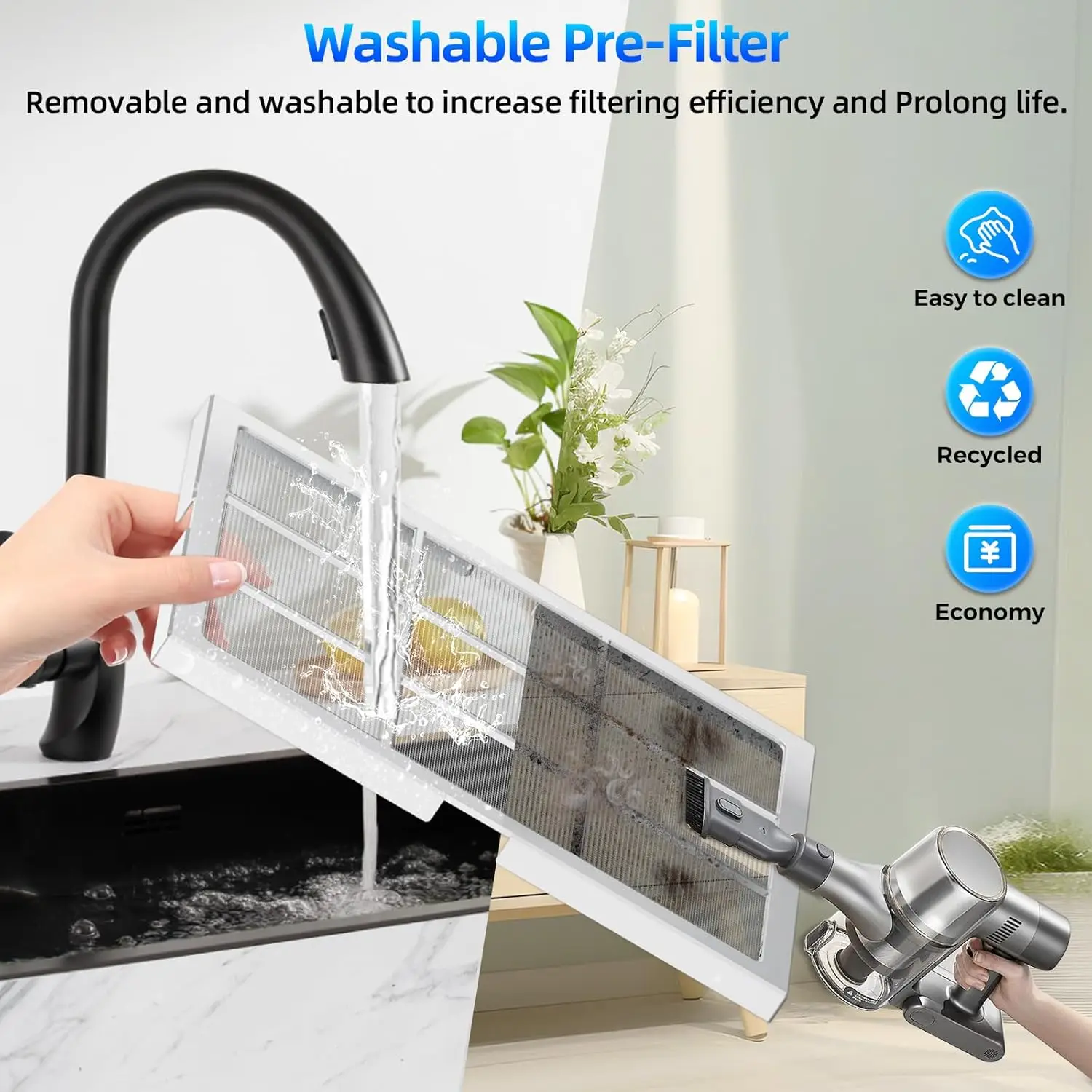 Large Room Air Purifier for Pets and Dust, HEPA Filter with Remote Control, Washable Pre-Filters, Covers 2500 Sq Ft