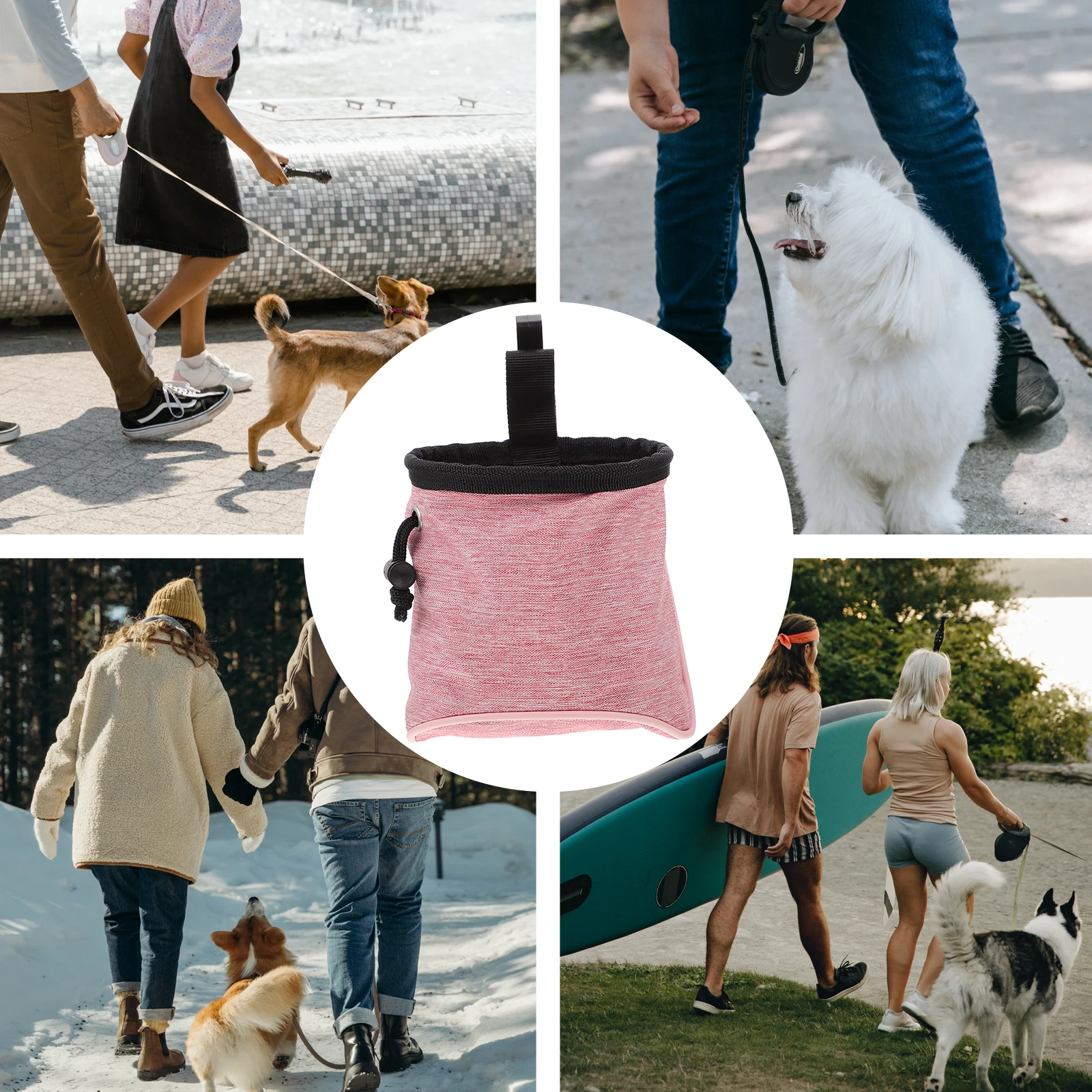 

2pcs Dog Treat Bag Oxford Cloth Portable Pouch for Outdoor Training Walking Hold Toys Accessories Hands Free Carrier