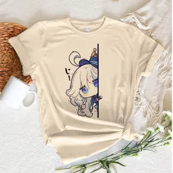 Genshin Impact Furina t-shirts women trendy streetwear Tee female funny anime clothing