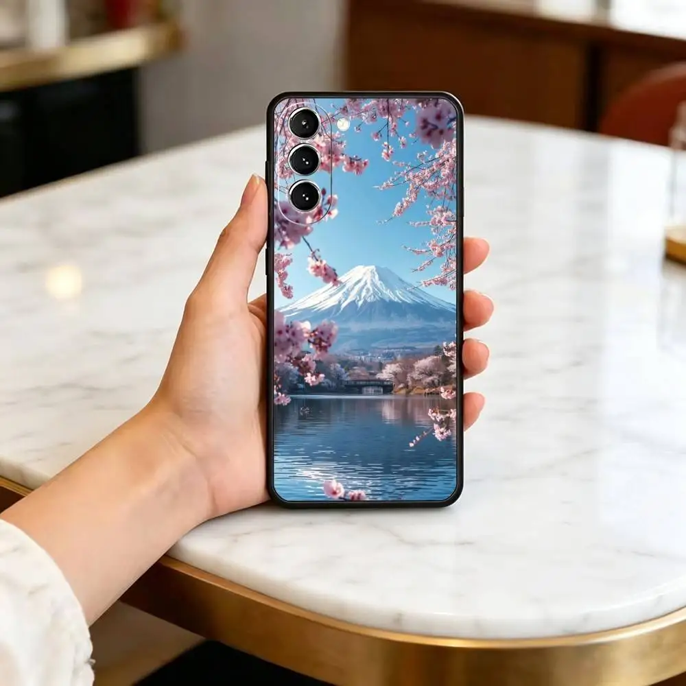 Natural M-Mountains Scenery Phone Case For Samsung Galaxy A73,A72,A71,A70,A53,A52,A51,Soft Silicone Black Cover