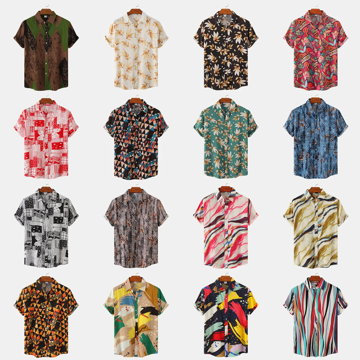 

Men's Casual Floral irt ort Sve Beach Wear Loose Fit Summer Faion Youthful Sle Regular Thin Large Size