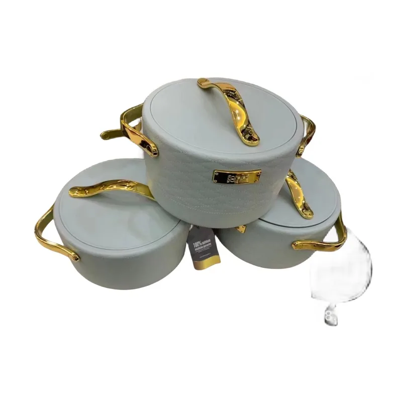 Home Party 3Pcs Set Household Porcelain Soup Pot 1.5L+2L+2.5L White Large 3pcs Set Ceramic Casseroles Set