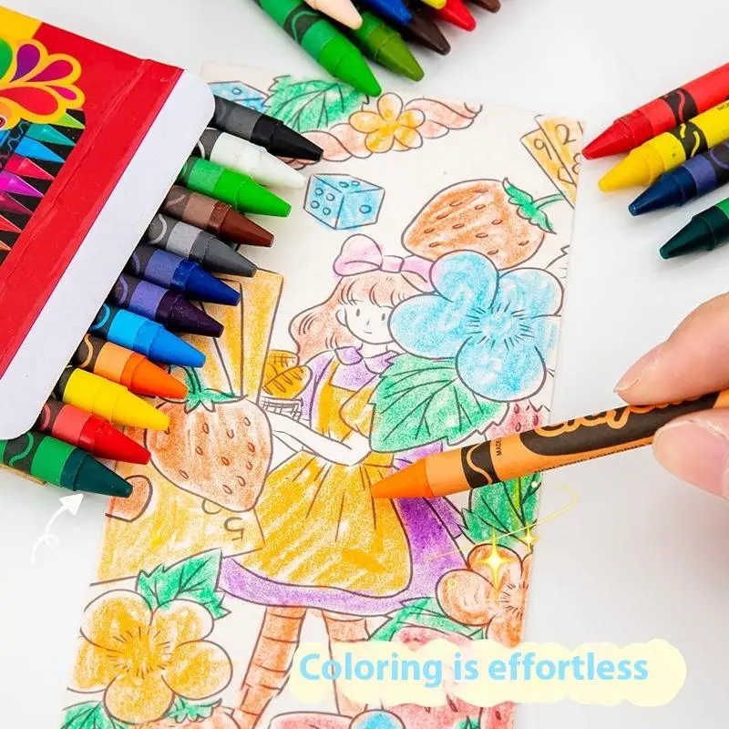 Crayones multicolores de calidad, pincel de grafiti para niños, palo de pintura al óleo para estudiantes, suministros escolares, suministro de arte, 4/12/24 colores