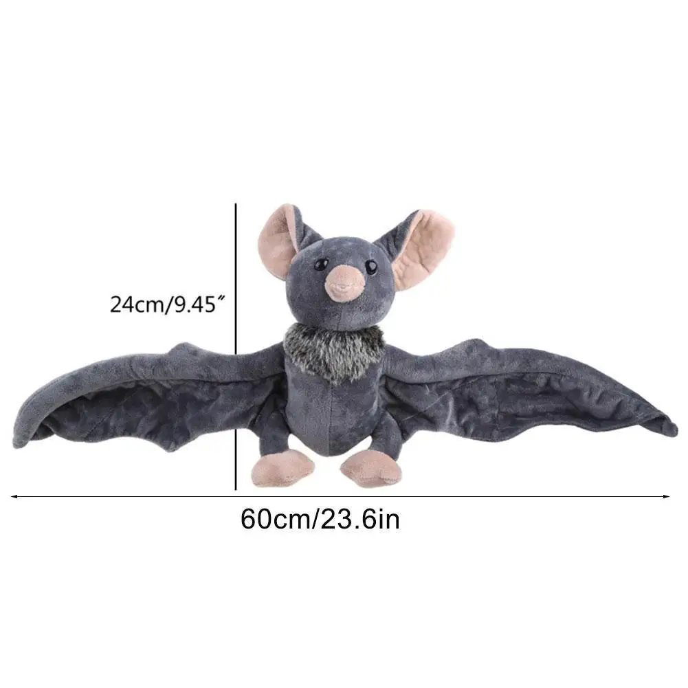 Lovely Grey Bat Plush Stuffed Bat Doll Plush Throw Pillow For Boys and Girls Christmas Halloween Decoration Holiday Gifts