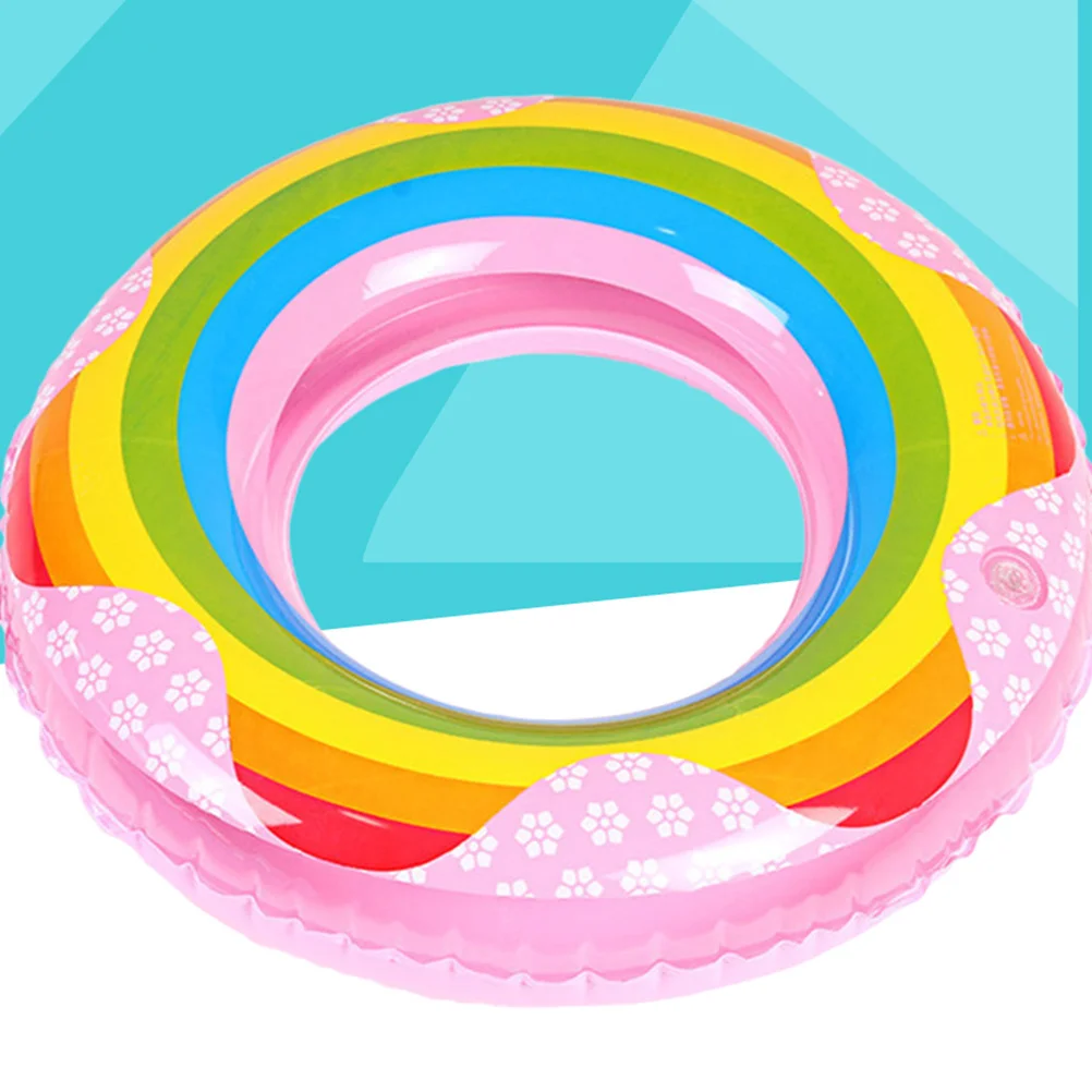 90 سنتيمتر نفخ سميكة طوافة بلاستيكية للسباحة قوس قزح بولي كلوريد الفينيل تعويم لحمام السباحة الشاطئ ممارسة وقت الفراغ حلقة سباحة قابلة للنفخ #2