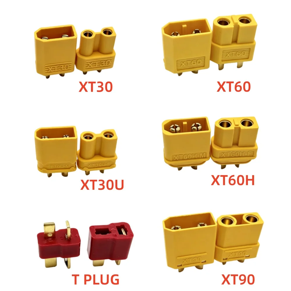 5Pairs XT60 XT30 XT90 T-plug Male Female Bullet Connectors XT30U XT60H XT90 T Plug Deans for RC Lipo Battery Connector