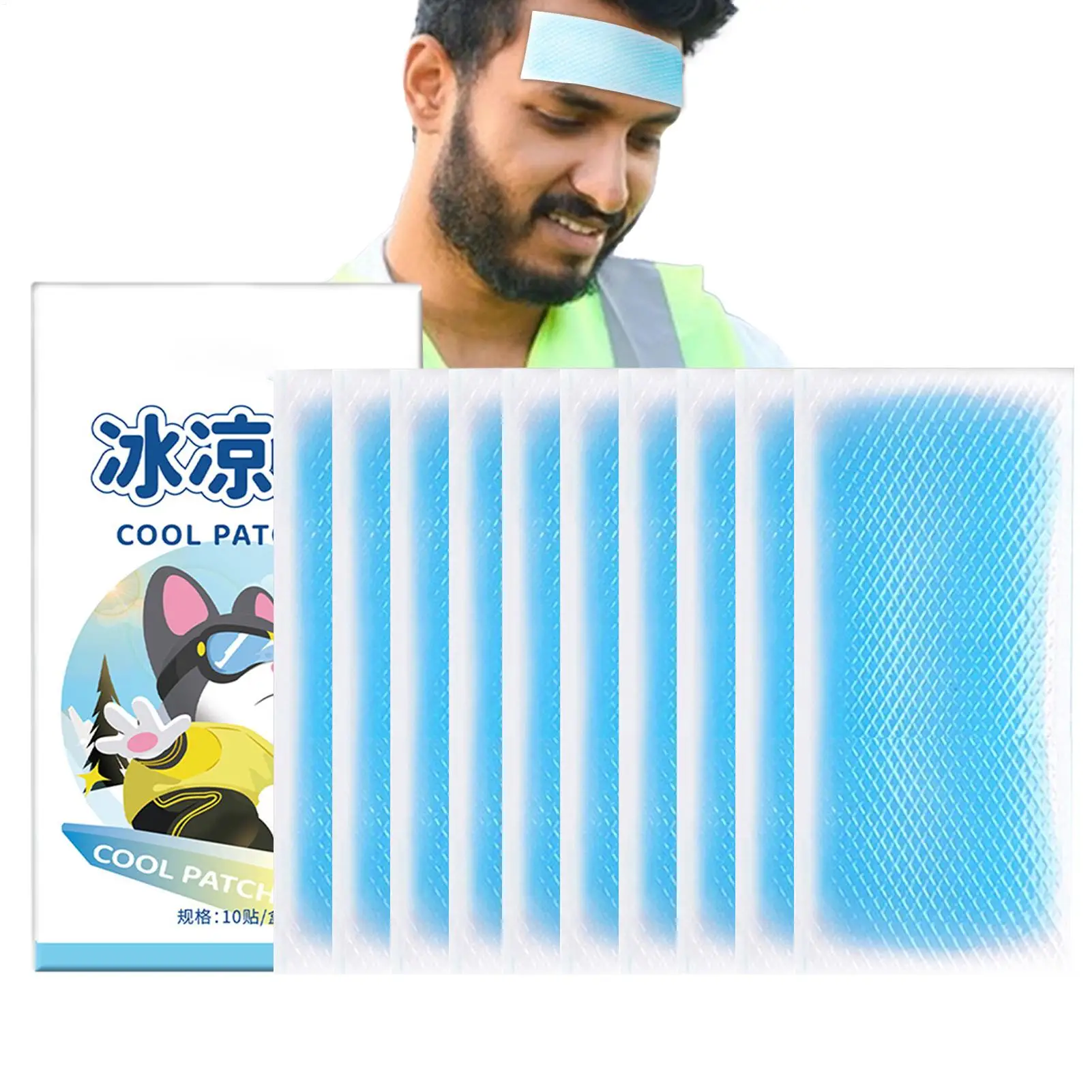 Cooling Patches for Hot Weather Small Forehead Cooling Patch Cooling Fever Reducer Gentle Sports Cooling Patch Cooling Gel Pad