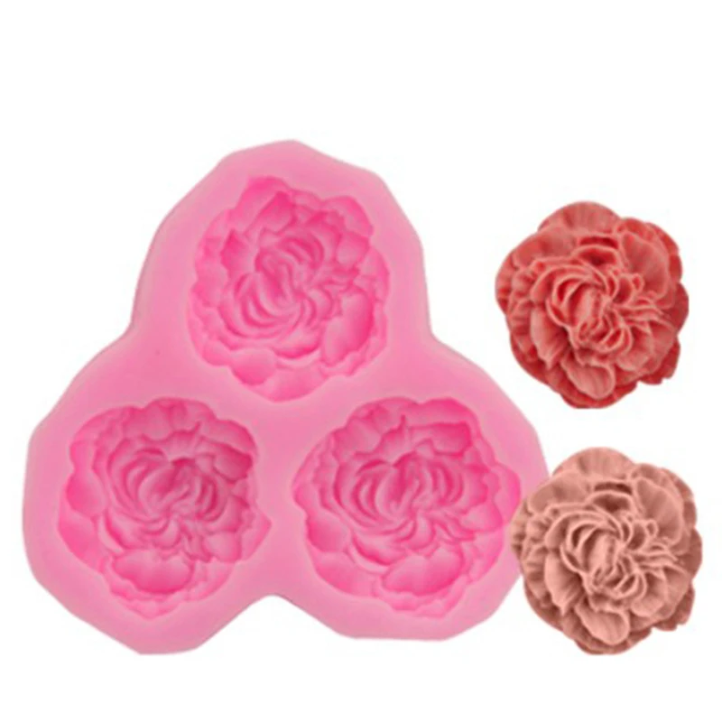 Peony Flower Silicone Mold Wedding Cupcake Topper Fondant Cake Decorating Tool