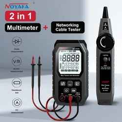 Noyafa Rede Cable Tester, Multímetro Digital, Cabo Tracker, Medir Comprimento, Wiremap Tester, Cat5, Cat6, NF-8509