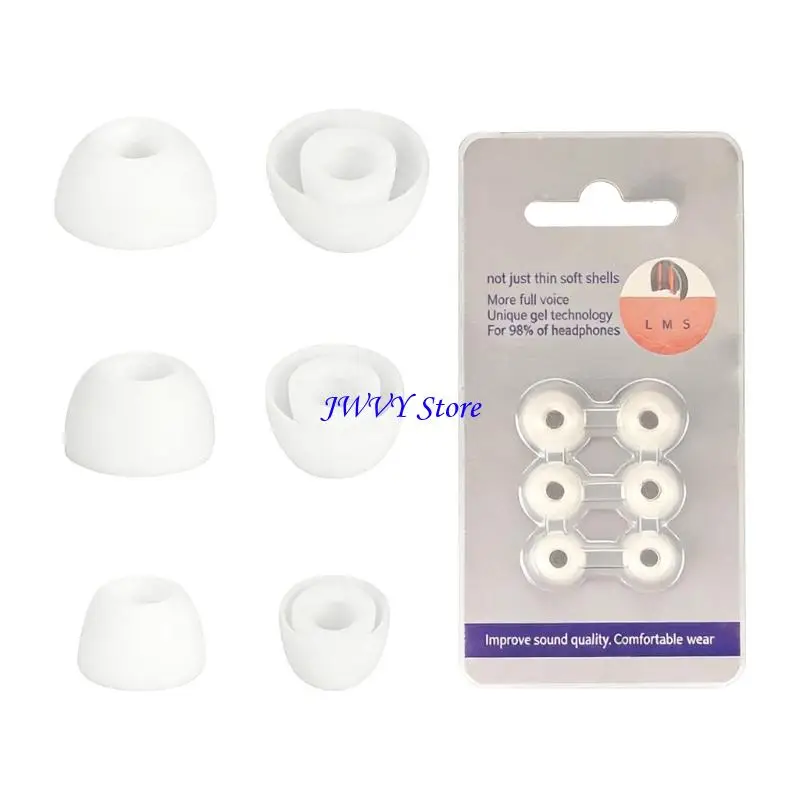 573A 1 Set 3 Pair Silicone Earbuds Tip Earplugs Enhances Grip Sweat Resistant Protections for Buds Multiple Size