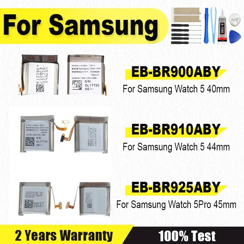 New Replacement Battery EB-BR900ABY EB-BR910ABY EB-BR925ABY For Samsung Galaxy Watch5 40MM 44MM Watch 5 Pro 45MM Battery