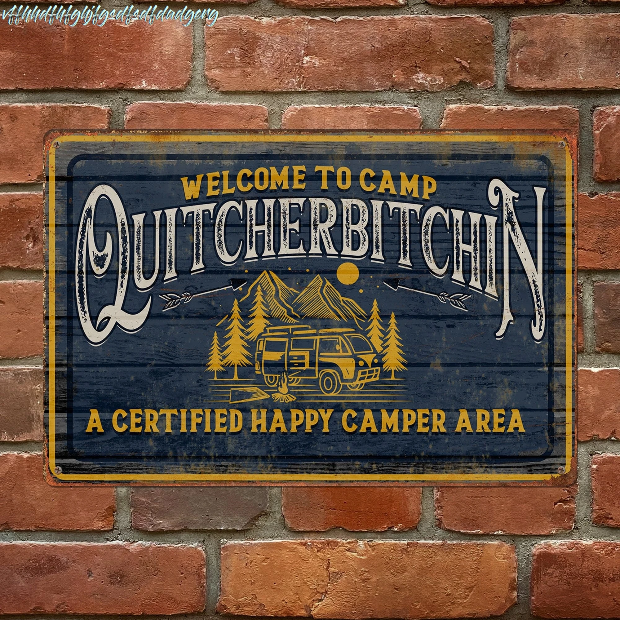 camping sign- gift for Campers- camping gift- funny sign for camping Funny Wall Décor Tin Signs Poster Plaque 12 x 8 Inch,d sign