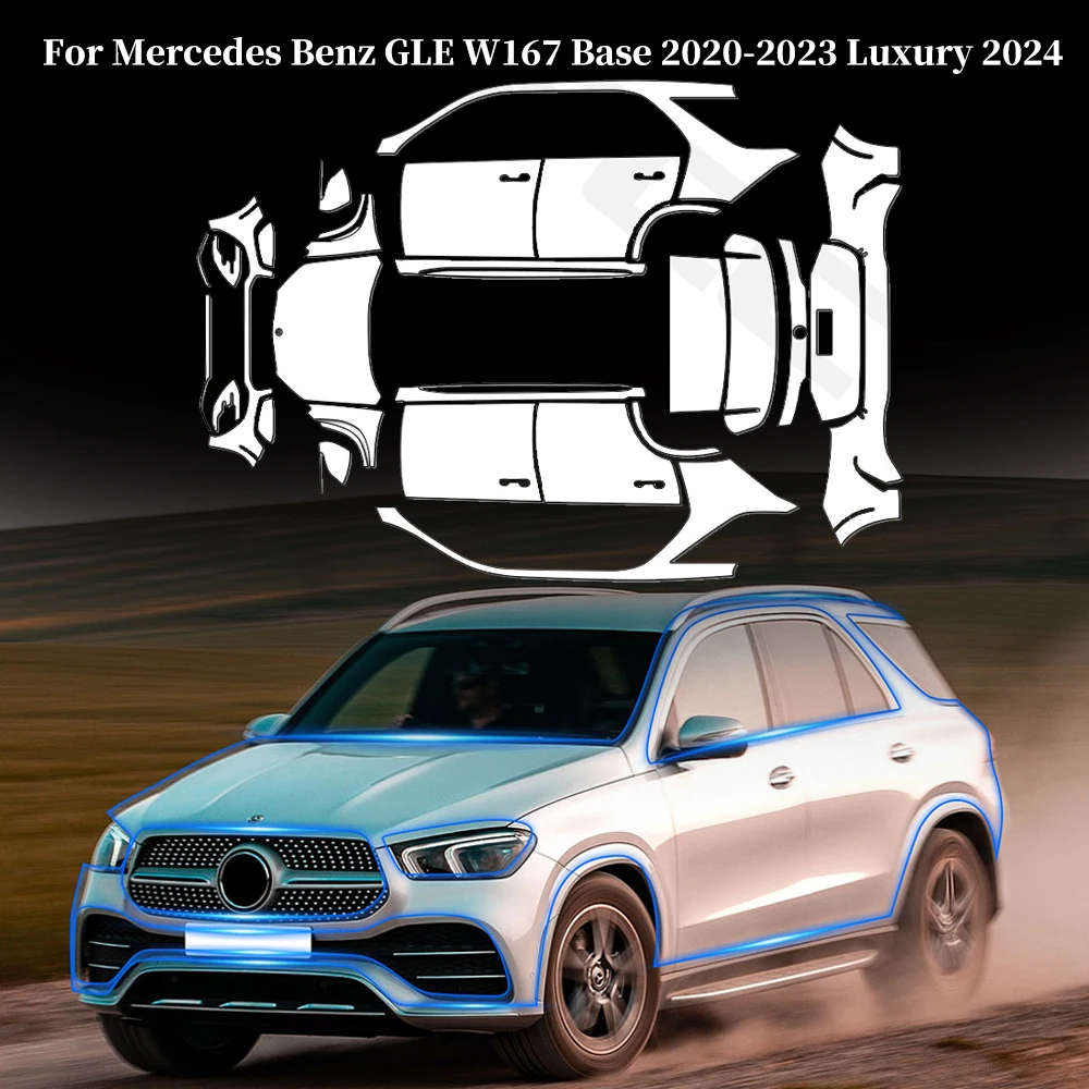 

For Mercedes Benz GLE W167 Base 2020-2023 Luxury 2024 2025 TPU Anti-scratch Paint Protection Film Car Body Clear Bra Pre-cut PPF