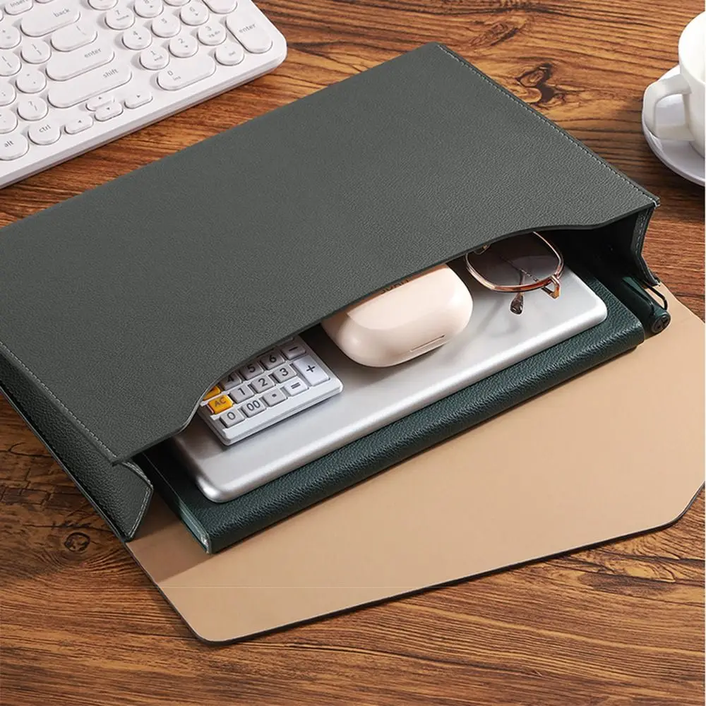 Large Capacity PU Leather File Bag Waterproof Magnetic Buckle Files Briefcase Wear-Resistant Portable a4 Document Folder Travel