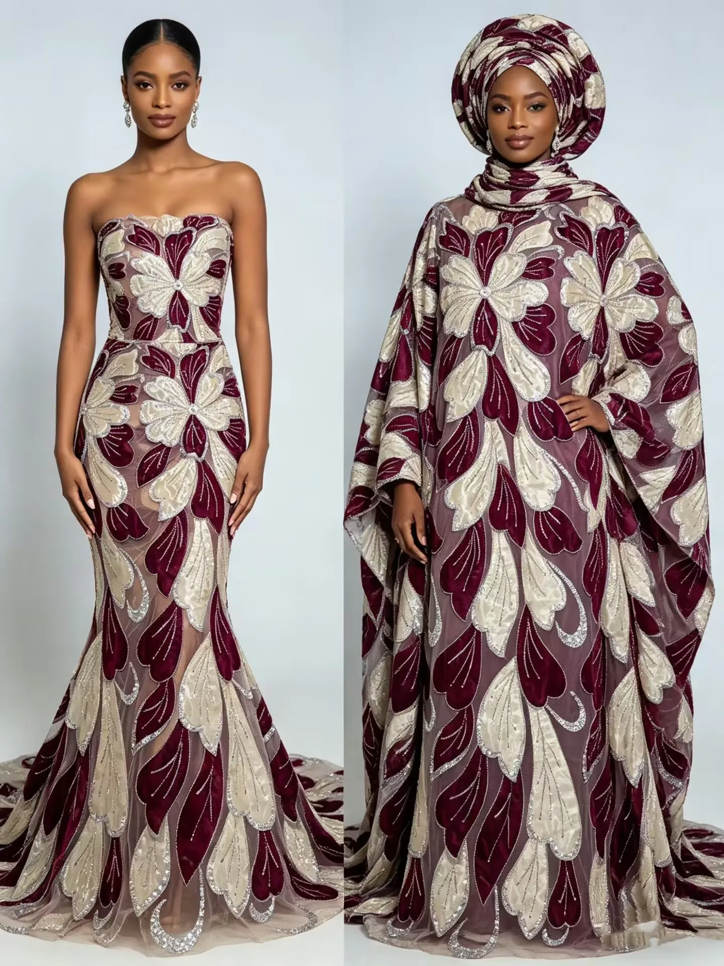 Luxurious Mixed Colors Soft Velvet Fabric with Stones – Elegant High-Quality Tube Lace for Wedding Evening DressNN8198_R