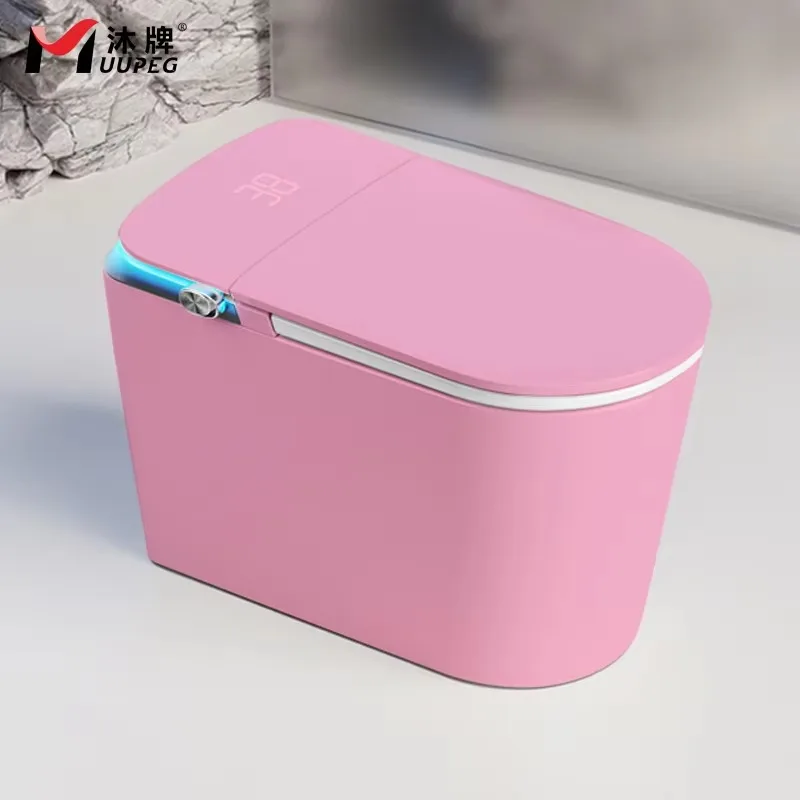 Modern Colored Intelligent Toilet Floor Mounted Heated Seat Dual Flush Night Light Remote Control S-Trap Bathroom WC