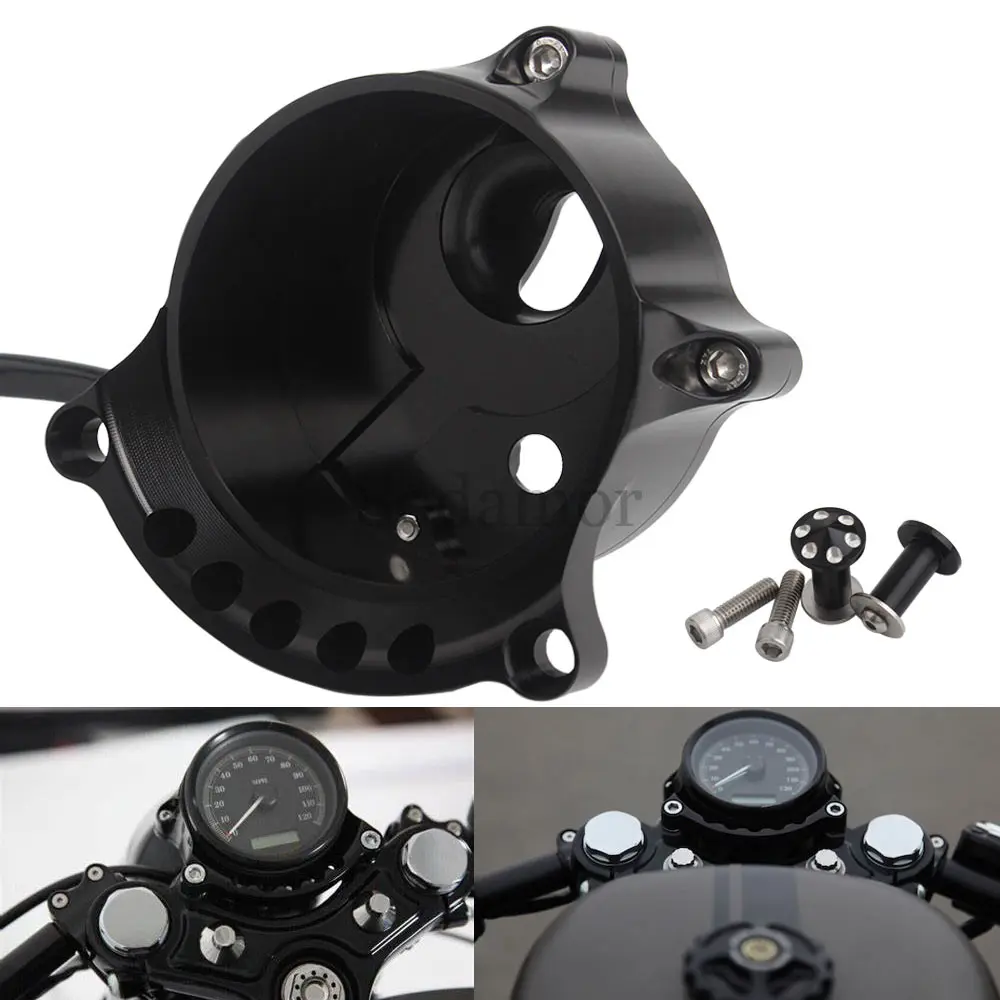 

Motorcycle Instrument Mounting Cafe Racer Speedometer Bracket Black For Harley Sportster XL 883 1200 Iron Low SuperLow 2014-2022