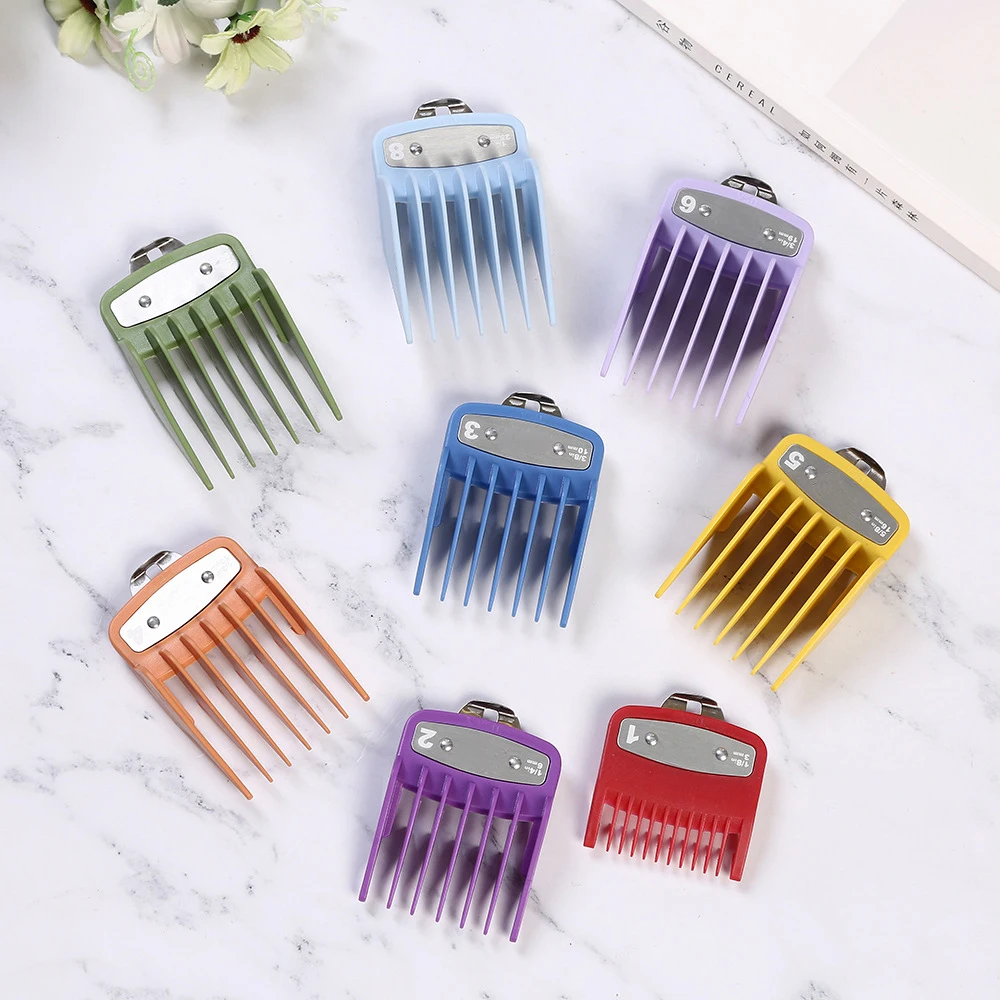 

8Pcs/set Colorful Barber Clipper Guards For Wahl Machine Trimmer Guards Attachment Professional Hair Clipper Limit Combs