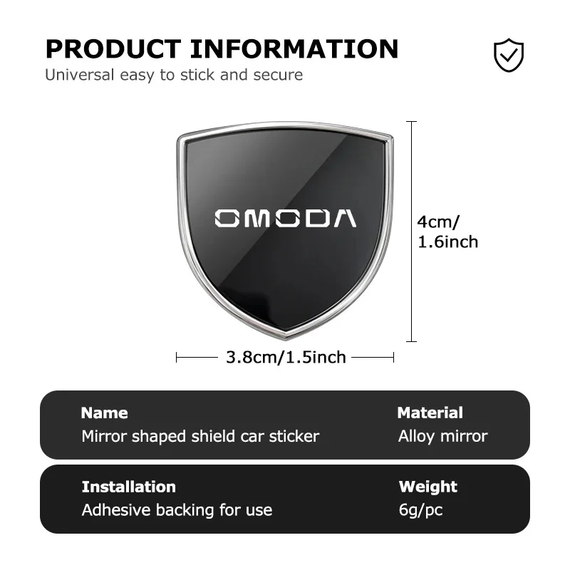 Automobile 3D Stereo Alloy Badge Decal Body Decor Sticker For Chery Omoda C5 Tiggo 4 Pro Tiggo 7 Jaecoo J7 J8 Jetour Exterior Pa 6
