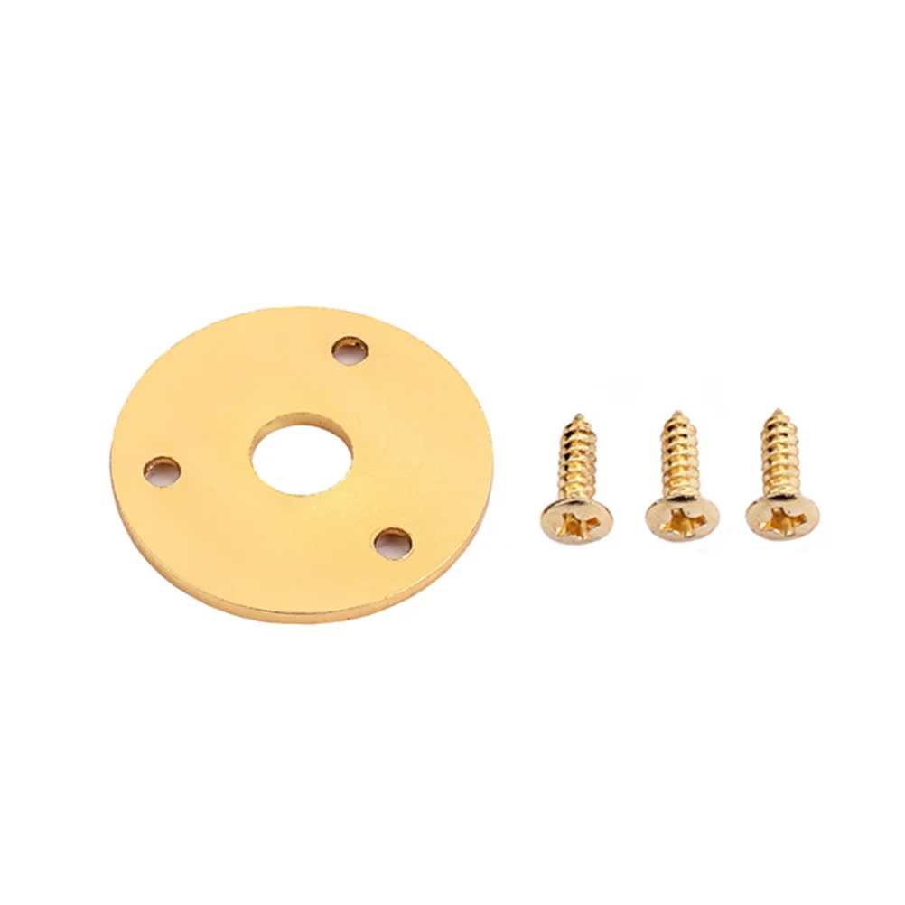 

Nickel Plated Guitar Jack Plate Round 1 4 Inch Pickup Output Input Socket Plate Metal Replacement for Electric Guitar Bass