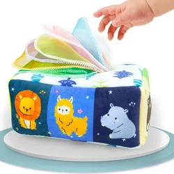 Baby Montessori Boxes Baby Toys Infant Pull Along Magic Tissue Box Montessori Toy 6-12 Months Development Sensory Toys Baby Game