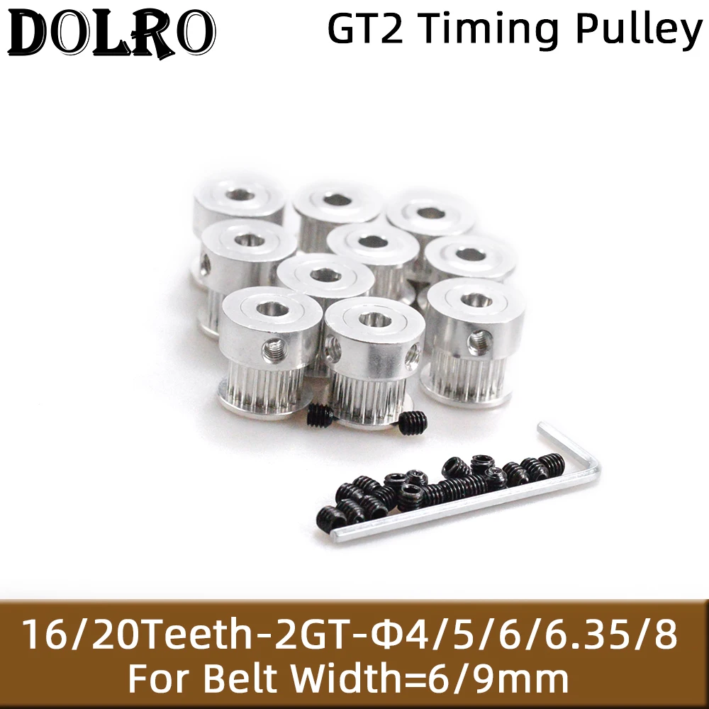 Części do drukarek 3D Koło rozrządu GT2 16 zębów 2GT 20 zębów Aluminiowy otwór 5 mm 8 mm Koła synchroniczne Część do szerokości 6 mm 10 mm