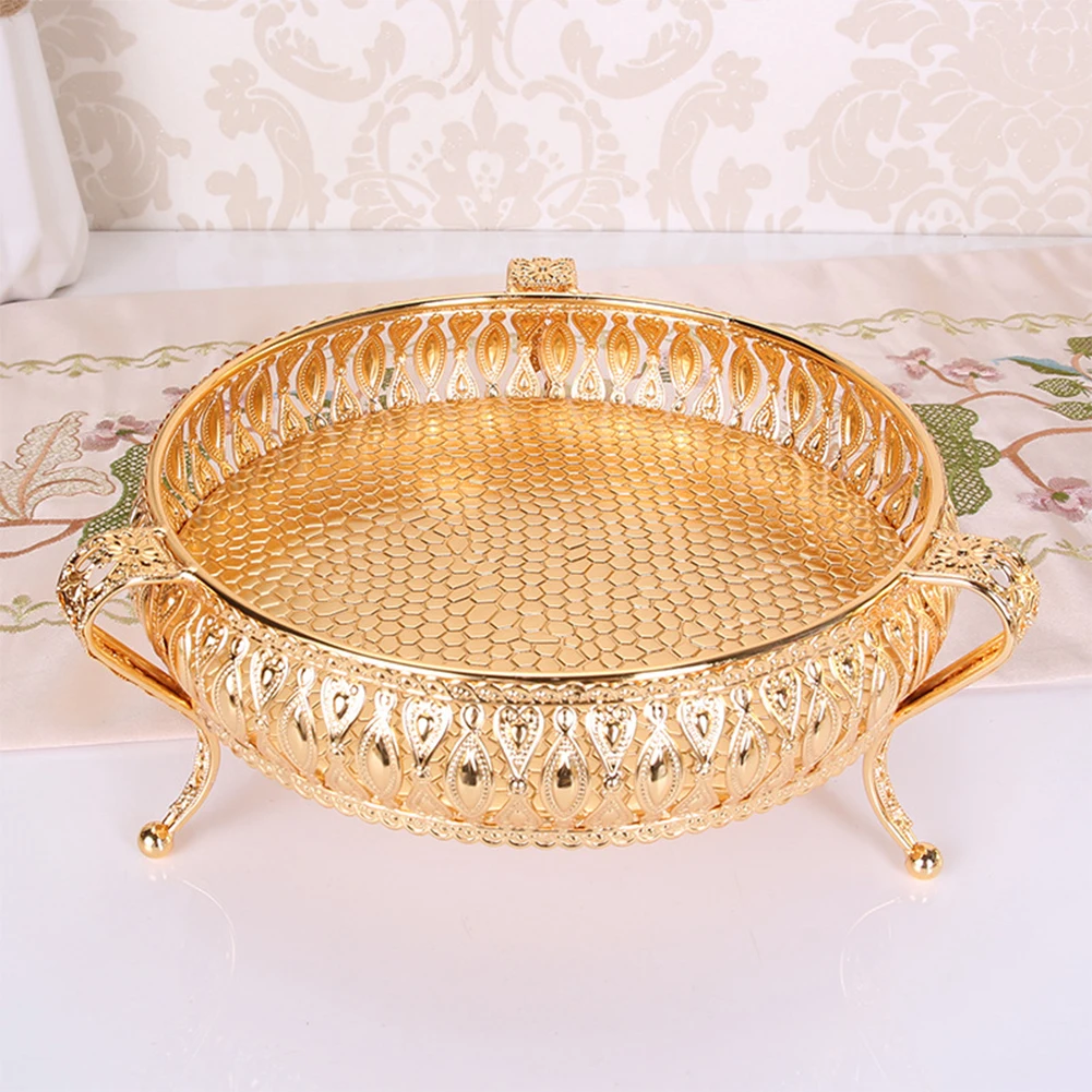 Metal Storage Tray Jewelry Display Plate Candy Dessert Fruit Nuts Cake Tray for Home Party Wedding Table Decoration