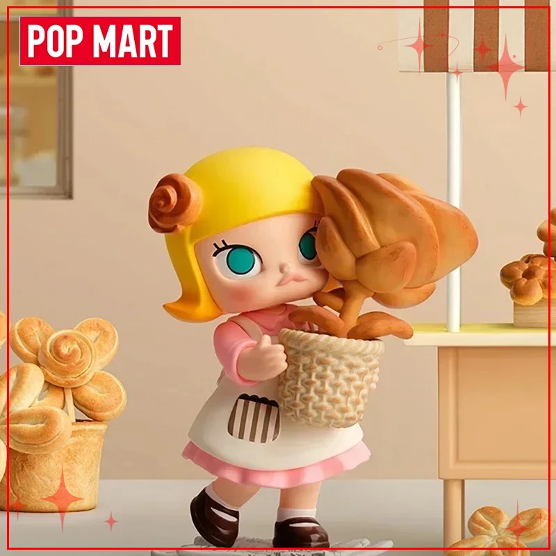 سلسلة رأس الخبز من POPMART MOLLY، صندوق أعمى قابل للجمع، تماثيل عصرية وهدايا عصرية
