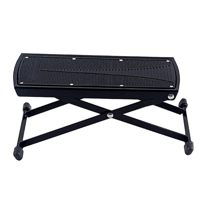 

Black Guitar Foot Rest Height Adjustable Guitar Footstools Folding Footstool E56D